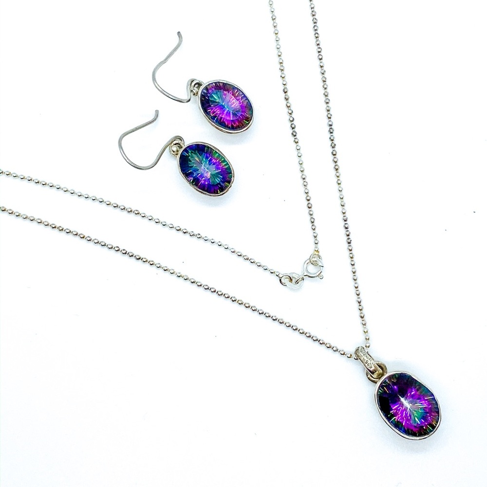 Natural Mystic Topaz Sterling Set From Zales